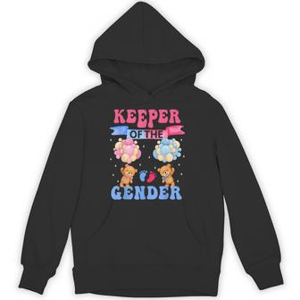 Keeper Of The Gender Reveal Cute Bear Balloons Pink Or Blue Hoodie - Seseable