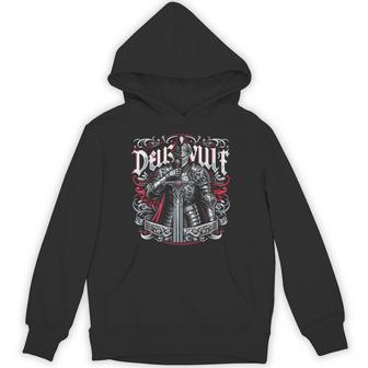 Knight Deus Vult Crusader Templar Knights Sword Hoodie - Thegiftio UK