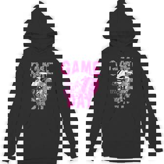 Leopard Game Day Pink American Football Breast Cancer Hoodie | Mazezy