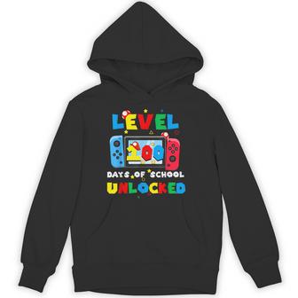 Level 100 Days Of School Unlocked Video Games Boys Gamer Hoodie - Thegiftio UK
