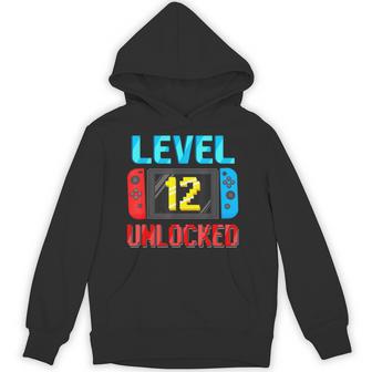 Level 12 Unlocked Birthday Video Gamer 12Th Birthday Party Hoodie - Thegiftio UK