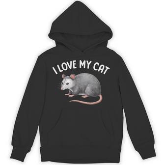 I Love My Cat Opossum Hoodie - Thegiftio UK