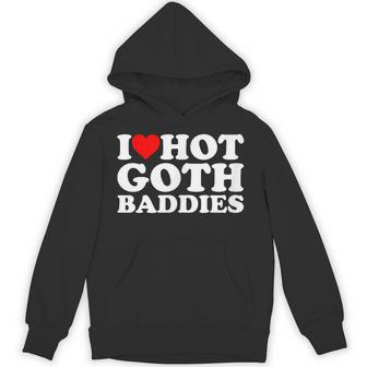 I Love Heart Goth Baddies Hot Emo Alt Dark Edgy Colored Hair Hoodie - Thegiftio