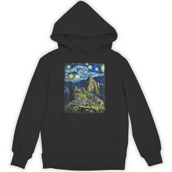 Machu Picchu Peru Inca Starry Night Painting Hoodie - Thegiftio UK