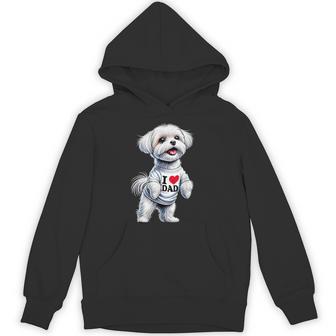 Maltese Dad I Love Dad Maltese Lover Hoodie - Thegiftio UK