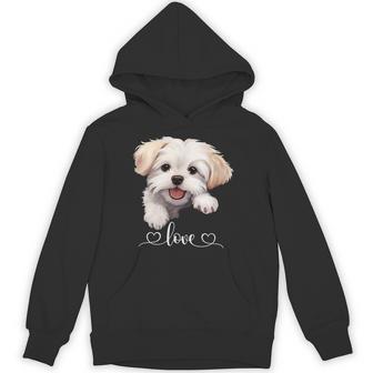 Maltese Love – Cute Small Dog Lover Hoodie - Thegiftio UK