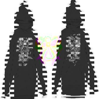 Mardi Gras Festival New Orleans Fleur De Lis Coquette Bow Hoodie - Monsterry
