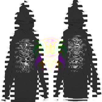 Mardi Gras Skull Top Hat New Orleans Witch Doctor Voodoo Hoodie | Mazezy