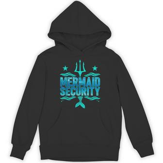 Mermaid Security Squad Matching Trident Birthday Love Merman Hoodie - Thegiftio UK
