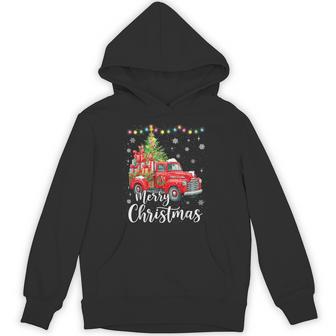 Merry Christmas Red Truck Family Christmas Matching Pajama Hoodie - Thegiftio UK