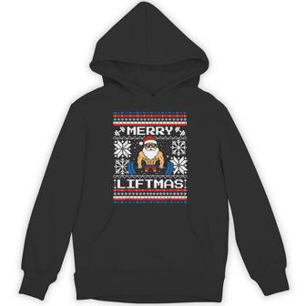 Merry Liftmas Santa Claus Workout Gym Fitness Hoodie - Seseable