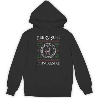 Merry Yule Goat Wiccan Christmas Winter Holiday Yuletide Hoodie | Mazezy