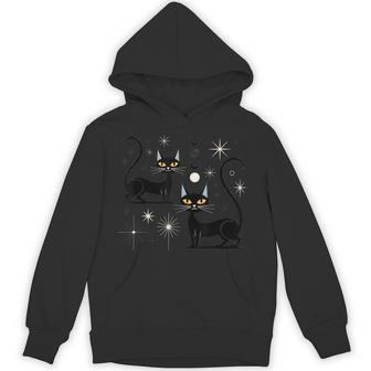 Mid Century Cat Retro Atomic Age Space Modern 50S Midcentury Hoodie | Mazezy