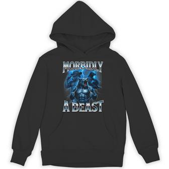 Morbidly A Beast Alpha Wolf Meme Weird Unhinged Brain Rot Hoodie - Seseable