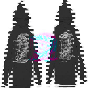 Motocross Helmet Drip Melt Graphic Dirt Bike Racing Hoodie - Monsterry