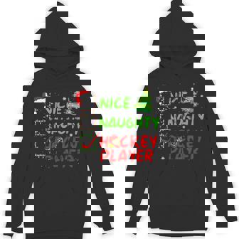 Nice Naughty Hockey Player Check List Christmas Santa Claus Hoodie - Thegiftio