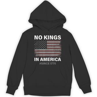 No Kings In America Since 1776 Vintage Usa Flag No Kings Hoodie - Monsterry