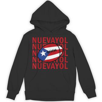Nuevayol Puerto Rican Football Flag Pride Graphic Hoodie - Thegiftio UK