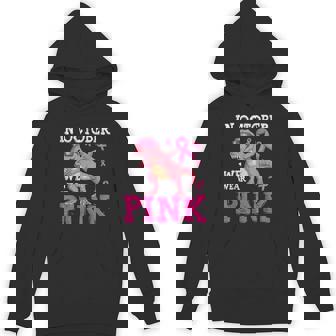 In October We Wear Pink Breast Cancer T-Rex Dinosaur Boys Hoodie - Monsterry
