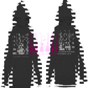 In October We Wear Pink Witch Broom Breast Cancer Halloween Hoodie | Mazezy