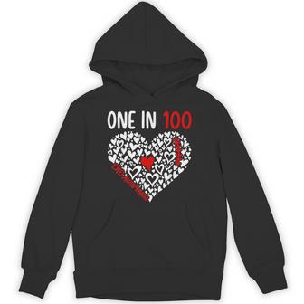 One In 100 Congenital Heart Disease Awareness Chd Awareness Hoodie - Thegiftio UK