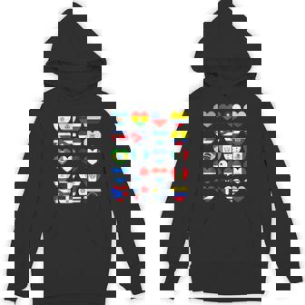Hispanic Heritage Month Latino All Countries Heart Flags Hoodie - Monsterry