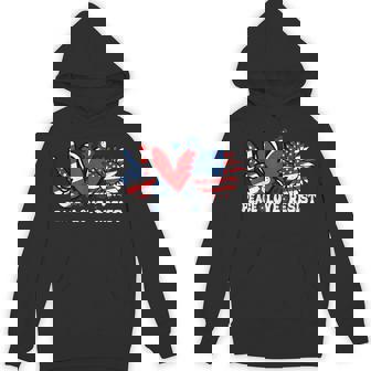 Peace Love Resist American Flag Political Protest Hoodie - Monsterry