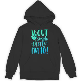 Peace Out Single Digits Im 10 Ten Year Old Boy 10Th Birthday Hoodie - Thegiftio UK