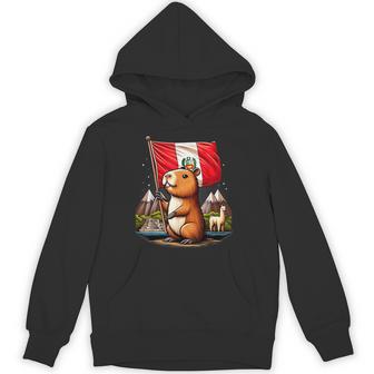 Peruvian Capybara Peru Flag Ronsoco Fiestas Patrias Hoodie - Thegiftio UK