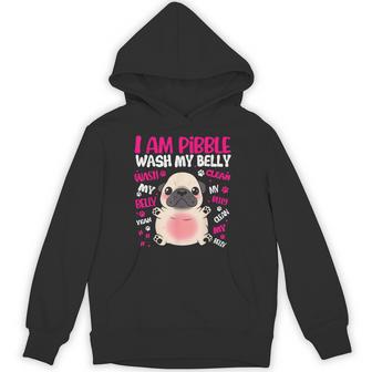 I Am Pibble Dog Puppy Wash Clean My Belly Meme Hoodie | Seseable UK