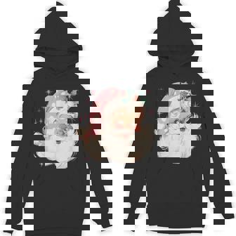 Pink Christmas Santa Claus Face Xmas Vintage Pink Santa Hoodie | Seseable UK