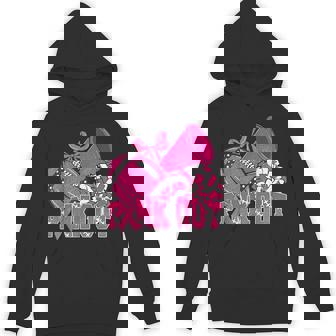 Pink Out Football Pink Bow Cheer Breast Cancer Awareness Hoodie | Mazezy