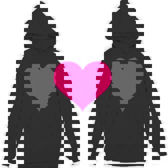 Pink Heart Simple Shaped Cute Minimalist On Black Hoodie - Monsterry