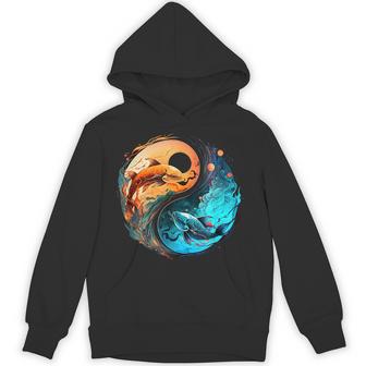 Pisces Horoscope Yin-Yang Symbol Zodiac Sign Hoodie - Thegiftio UK
