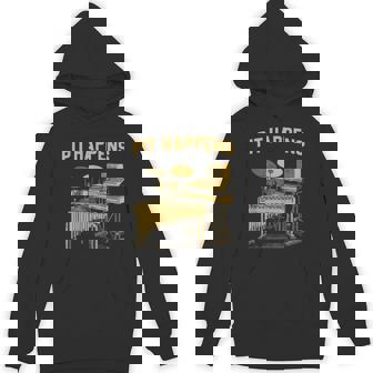 Pit Happens For Marching Band Percussion Drumline Hoodie - Thegiftio