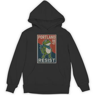 Portland 8647 Frog Resist Protest Retro Vintage Hoodie - Thegiftio UK