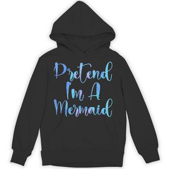 Pretend I'm A Mermaid Lazy Mermaid Halloween Hoodie - Thegiftio UK