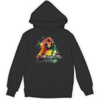 Rasta Reggae Music Headphone Dj Lion Of Judah Jamaican Hoodie - Thegiftio UK