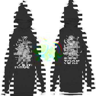 Rave Party Unicorn Sloth Dinosaur Electronic Music Unisex Hoodie | Mazezy