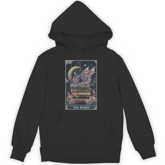 The Reader Tarot Card Book Dragon Romantasy Fantasy Bookish Hoodie - Thegiftio UK