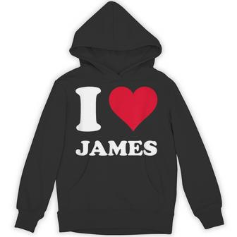 Red Heart I Love James Hoodie - Thegiftio UK