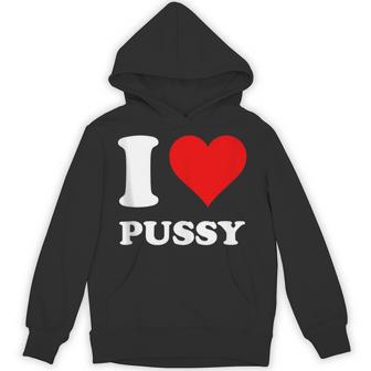 Red Heart I Love Pussy Hoodie - Thegiftio UK