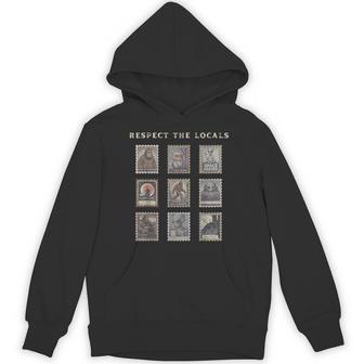 Respect The Locals Cryptid Mothman Hiking Bigfoot Introverts Hoodie - Thegiftio UK
