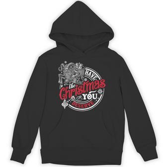 Retro Have The Christmas You Deserve Dark Humor Krampus Xmas Hoodie - Thegiftio UK
