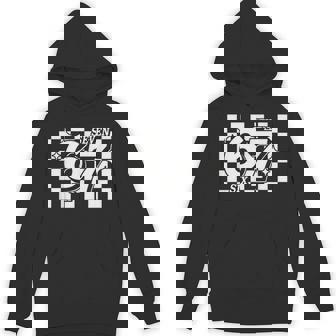 Retro Number 67 Checkered Vintage Birthday Style Hoodie - Monsterry