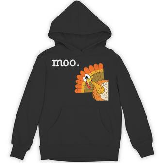 Retro Turkey Moo Thanksgiving Hoodie - Thegiftio UK