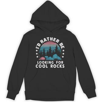 Rock Collector Geology Fossil Hunter Geologist I'd Rather Be Looking For Cool Rocks 'S -Adults Geology Themed Black Small Hoodie - Thegiftio UK