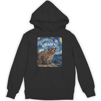Rock Hyrax Awawa Groundhog Starry Night Van Gogh Hoodie - Monsterry