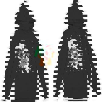 Santa Claus Riding Saint Bernard Dog Christmas Tree Lights Hoodie - Monsterry