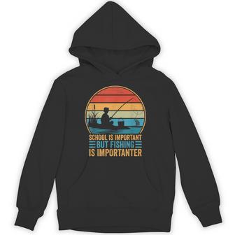 School Is Important But Fishing Is Importanter Boys Hoodie - Thegiftio UK